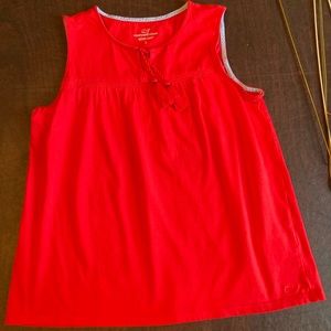 Vineyard Vines Red Gathered Sleeveless Top Girls Size Large (10-12)